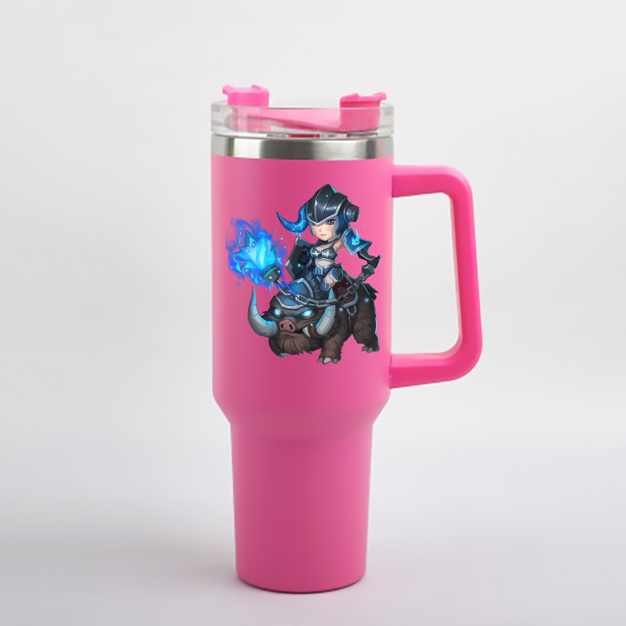 （画像用） リーグ・オブ・レジェンド League of Legends LOL 1200mL車用タンブラー - クリスタルステッカー（プラスチックストロー付き）